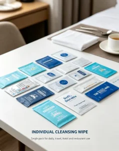 OEM 1pcs Individually Wrapped Cleaning Wipes Private Label for Hotel Restaurant Travel Skin Cleansing