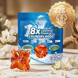 OEM 22g Concentrated Perfume Laundry Pods Free Sample 8X Deep Clean No Phosphorus Hypoallergenic Sensitive Scalp Towel Hair Wrap