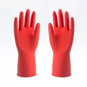 OEM 30cm Latex Household Gloves, Waterproof, Non-Slip, Diamond-Texture for Kitchen Dishwashing