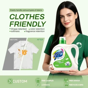 OEM 3L Liquid Laundry Detergent Jasmine White Camellia Fragrance 72H Long Lasting Deep Stain Remover Color Protection Wash