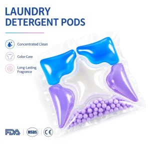 OEM 6 in 1 Laundry Detergent Pods 8g Starfish Shape Capsules Factory Direct Deep Cleansing MSDS Lavender Eco Friendly