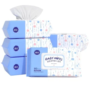 OEM Custom 80pcs 14x18cm Baby Wet Wipes Eco Friendly Extra Soft Non Irritating Non Woven for Cleaning Baby’s Mouth Hands & Nose