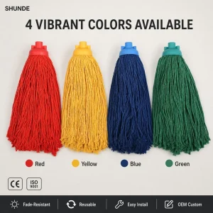 OEM Custom Color-Coded Cotton Mop Head for Restaurant and Office Hygiene Management