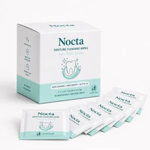 OEM Custom False Teeth Cleaning Wipes Stain Removal Antibacterial Cleansing Elderly Adult Denture Daily Oral Care