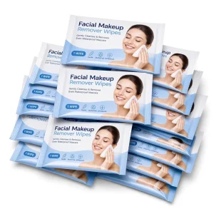 OEM Custom Individually Wrapped Facial Makeup Remover Wipes Alcohol Free Vitamin E Moisturizing Plant Based Cleansing Towelettes