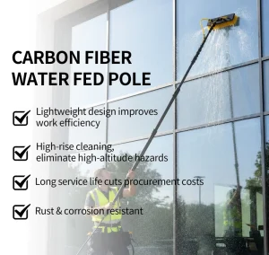 OEM Custom Size Available Portable Carbon Fiber Pool Cleaning Tool Telescopic Pole Brush Head Anti-Corrosion Lightweight Design