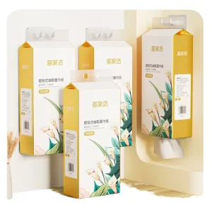 OEM Custom Virgin Wood Pulp Hanging Facial Tissue Paper Large Capacity Bottom Pull Design for Hotel Home Use