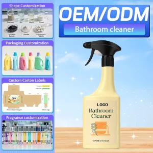 OEM Disposable Eco Friendly 400ml Bathroom Cleaner Spray Multi surface Stain Remover Removes Limescale & Soap Scum