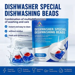 OEM Disposable Eco Friendly Solid Dishwasher Pods 12.5g Dishwashing Beads for All Dishwasher Models