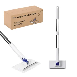 OEM Disposable Flat Mop with Automatic Clamping, Wet-Dry Use, and Replaceable Wipes