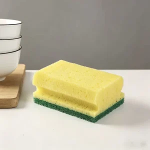 OEM Eco-Friendly Non-Scratch Grooved Foam Scouring Pad Sponge for Household Cleaning
