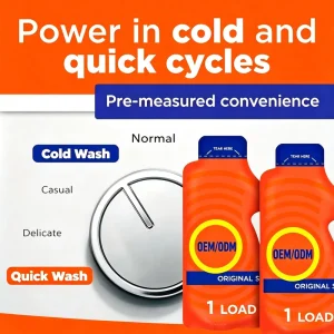 OEM Eco Friendly Portable Laundry Liquid Detergent Refill Pouch 10X Stain Removal Cold Quick Wash Scented Concentrated Detergent