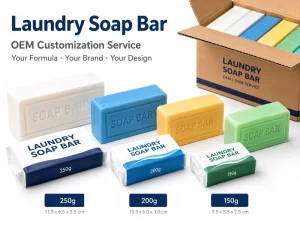 OEM Eco Friendly Solid Laundry Detergent Bar Soap with Coconut Fragrance Aliphatic Acid 40% 70%for Laundry Use