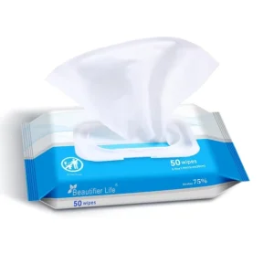 OEM Factory Custom Logo 75% Alcohol Wet Wipes 50 Pcs Eco-Friendly Multipurpose Disinfection Sterilization for Office Home Car