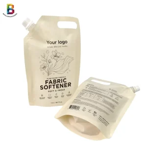 OEM Factory Custom Printed 750ml 1L Liquid Detergent Packaging Stand up Bag Fabric Softener Refill Spout Pouch with Handle Hole
