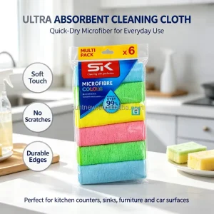 OEM Factory Dishcloth Household Glass Cleaning Absorbent Colorful Microfiber Dish Cleaning Cloth
