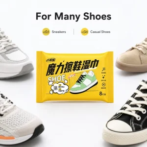 OEM Factory Non woven Cleaning Shoes Wet Wipes Powerful Stain Removal Disposable Wipes for Sneakers & Leather Shoes