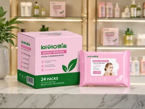 OEM Feminine Makeup Remover Wipes Non Woven Face Brightening Moisturizing Infused Cleansing Milk Vegan Disposable Facial Wipes