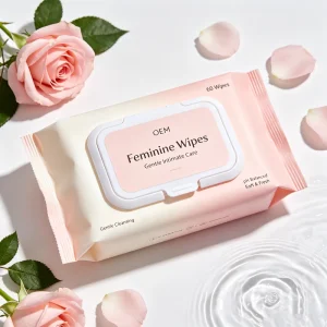OEM Feminine Wipes pH Balanced Intimate Rose Postpartum Care Wipes Feminine Care Wipes for Period Postpartum Sensitive Skin