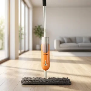 OEM Heavy-Duty Dual-Bottle Spray Mop with Microfiber Pads, 360° Swivel Head, Wet and Dry Flat Mop, MOQ 500 Sets
