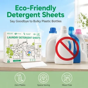 OEM Laundry Detergent Sheets Eco-Friendly Biodegradable Plant-Based Stain Removal Fresh Linen Scent Zero Plastic