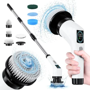 OEM Multifunctional 7-in-1 Telescopic Handheld Cordless Home Use Electric Spin Scrubber Brush for Tile Cleaning