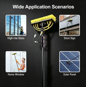 OEM Multifunctional Carbon Fiber Cleaning Attachment Tool with 10m Telescopic Pole for RV & Yacht Surface Cleaning