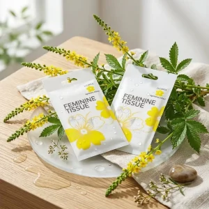 OEM ODM 10 Count Agrimony Extract Feminine Hygiene Wipes Female Intimate Care Wet Wipes Portable Sanitary Towelettes