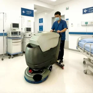 OEM ODM 195RPM Commercial Walk-Behind Floor Scrubber with Quiet Design for Hospital, Office, and School