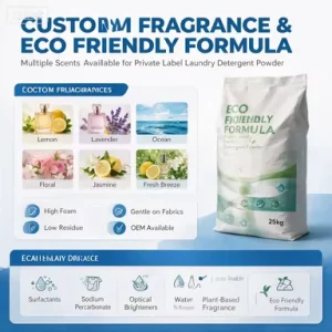 OEM ODM 25kg Bulk Laundry Detergent Powder Custom Fragrance High Foam Low Residue Eco Friendly Formula Factory Direct
