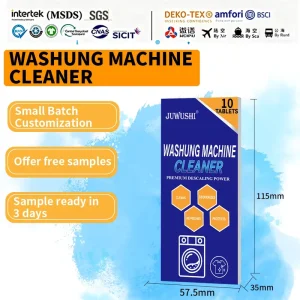 OEM ODM Commercial Washing Machine Cleaner Tablets for Drum Removes Limescale Wash Clothes 10 Tablets Per Box 15g Per Tablet