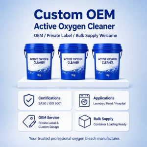 OEM ODM Custom 1kg Active Oxygen Cleaner Factory Direct Halal Certified Laundry Stain Remover Bulk Private Label SASO Certified