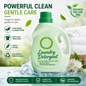 OEM ODM Custom Eco Friendly High Quality Lavender Scented Liquid Laundry Detergent 2L Deep Cleaning Oil Removing Daily Use