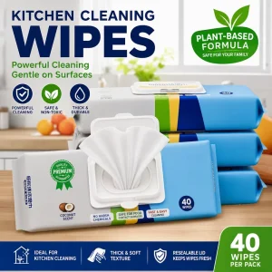 OEM ODM Custom Kitchen Wet Wipes Eco-Friendly Multi-Surface Cleaning Custom Fragrance with Logo