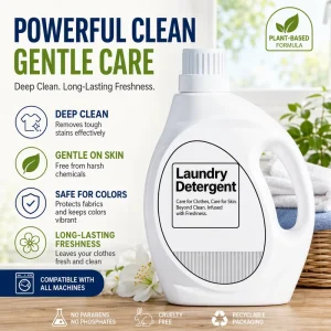 OEM ODM Custom Liquid Laundry Detergent Effective Cleaning for Daily Use Best selling in Europe and the US