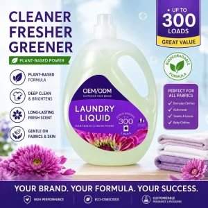 OEM ODM Custom Plant-Based Eco-Friendly Liquid Laundry Detergent for Household Use
