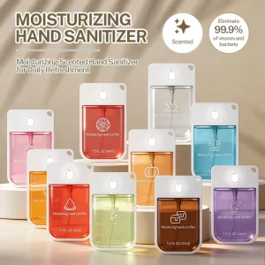 OEM ODM Custom Pocket Mini Hand Soap Chemical 99.99% Germicidal Fruit Flavor Perfume Waterless 45ml Transparent Solid Mineral