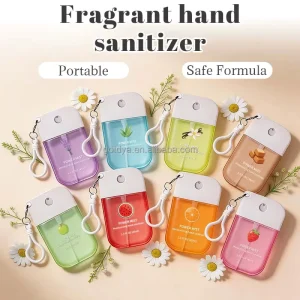 OEM ODM Custom Pocket Mini Spray Alcohol Hand Sanitizer 99.99% Waterless Perfume Spray with Key Chain Supplier