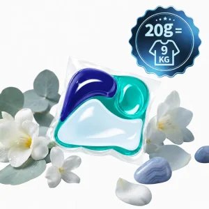 OEM ODM Custom Private Label 20g Disposable Eco Friendly Anti Bacterial 80% Active Ingredients Apparel Laundry Pods for
