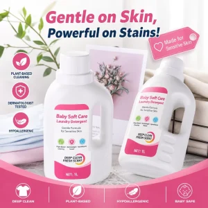 OEM ODM Customized Baby Liquid Laundry Detergent Hypoallergenic for Sensitive Skin Effective Stain Removal Best selling in US