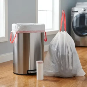 OEM ODM Disposable PE HDPE Drawstring Kitchen Trash Bags on Roll