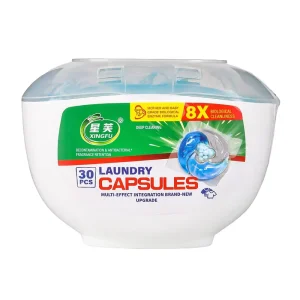 OEM/ODM Eco-Friendly 8X Concentrated Hypoallergenic Disposable Detergent Pods 15g x 30 for Apparel 4-in-1