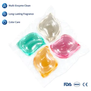 OEM ODM Eco Friendly Apparel 4 in 1 Laundry Pods 10g Concentrated Enzyme Cleaning Scent Beads 8X Stain Removal Formula MSDS