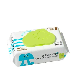 OEM ODM Eco-Friendly Non-Woven Gentle Unscented Wet Toilet Paper 80pcs/bag Moist Cleaning Wipes Household Baby Adult Cleansing