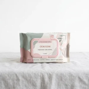 OEM ODM Feminine Care Wipes 12 Counts Pre-Moistened Gentle pH Balanced Natural Derived Sensitive Skin Intimate Cleansing Wipes