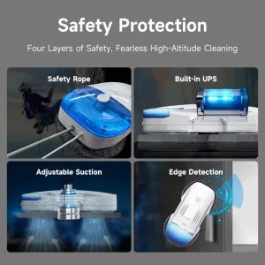 OEM ODM Fully Automatic Window Cleaning Robot for Car 120ml Visible Tank Cross Pressure Spray 3800Pa WiFi APP Remote Smart Glass