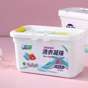 OEM ODM High Quality Eco-Friendly Disposable Liquid Detergent Capsules 80-Piece Gel Soap Pods 80% Active Ingredients