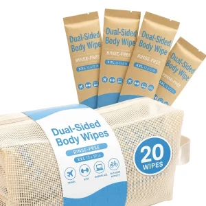 OEM ODM Individually Wrapped No Rinse Adult Bathing Shower Body Cleansing Wipes Large Size