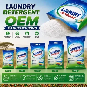 OEM ODM Label Detergent Powder 5kg Blue Speckles High Foam Bulk Factory Custom Brand Halal ISO Certified