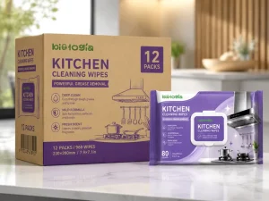 OEM ODM Large Size Natural Cleansing Wipes Kitchen Cleaning Wipes with White Soap Easy Clean Wet Towel for Kitchen